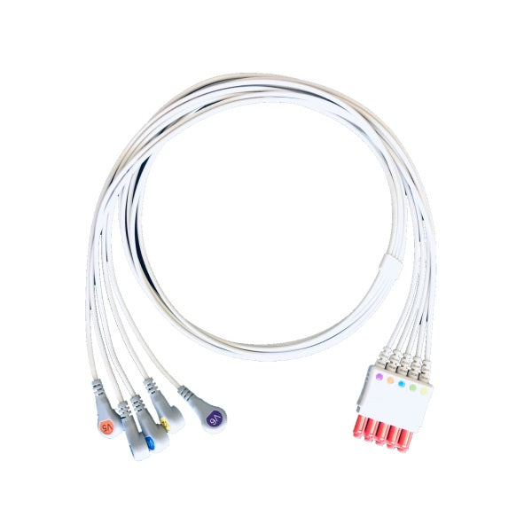 Cables and Sensors LPB590S0 Compatible 5 Lead AAMI ECG Lead Cable