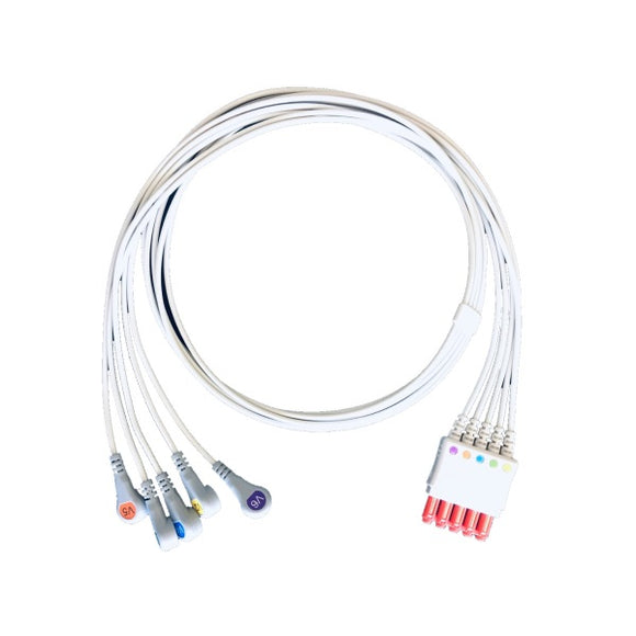 Cables and Sensors LPB5-90S0 Compatible 5 Lead AAMI ECG Lead Cable
