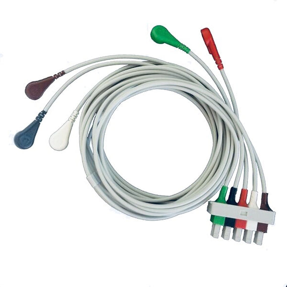 Cables and Sensors LAB5-90S0 Compatible 5 Lead ECG Lead Cable
