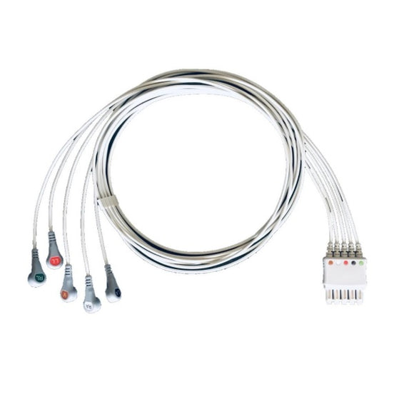 AMC LW-2090SMX/5A Compatible 5 Lead AAMI ECG Lead Cable