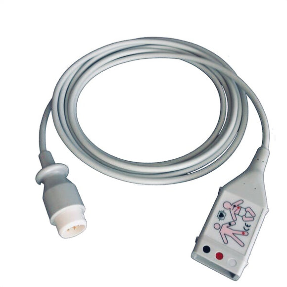 Cables and Sensors TA-230290 Compatible 3 Lead ECG Trunk Cable